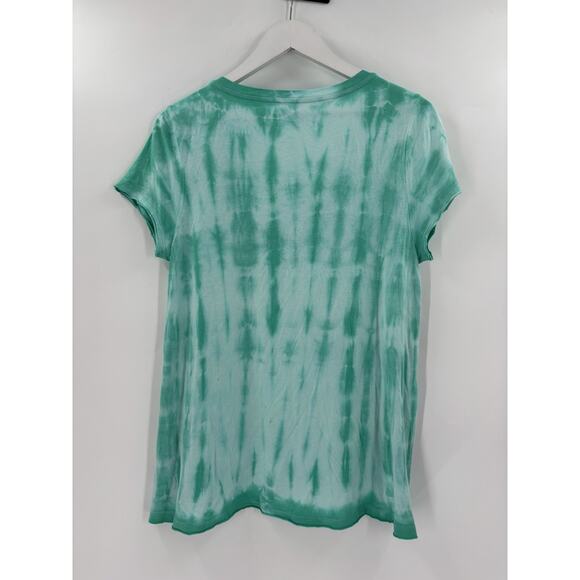 Calvin Klein T Shirt Womens Medium Blue Green Tie Dye Short Sleeves V Neck - Picture 11 of 16